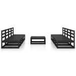 vidaXL Set mobilier de grădină, 9 piese, negru, lemn masiv de pin vidaXL Set mobilier de grădină, 9 piese, negru, lemn masiv de pin