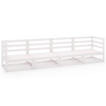 vidaXL Set mobilier de grădină cu 4 locuri, alb, lemn masiv de pin vidaXL Set mobilier de grădină cu 4 locuri, alb, lemn masiv de pin