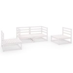 vidaXL Set mobilier de grădină, 4 piese, alb, lemn masiv de pin vidaXL Set mobilier de grădină, 4 piese, alb, lemn masiv de pin