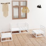 vidaXL Set mobilier de grădină, 4 piese, alb, lemn masiv de pin vidaXL Set mobilier de grădină, 4 piese, alb, lemn masiv de pin