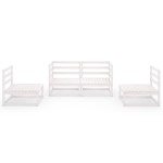 vidaXL Set mobilier de grădină, 4 piese, alb, lemn masiv de pin vidaXL Set mobilier de grădină, 4 piese, alb, lemn masiv de pin
