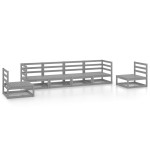 vidaXL Set mobilier de grădină, 6 piese, gri, lemn masiv de pin vidaXL Set mobilier de grădină, 6 piese, gri, lemn masiv de pin