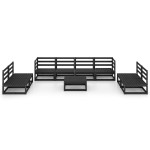 vidaXL Set mobilier de grădină, 9 piese, negru, lemn masiv de pin vidaXL Set mobilier de grădină, 9 piese, negru, lemn masiv de pin