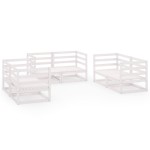 vidaXL Set mobilier de grădină, 6 piese, alb, lemn masiv de pin vidaXL Set mobilier de grădină, 6 piese, alb, lemn masiv de pin