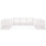 vidaXL Set mobilier de grădină, 7 piese, alb, lemn masiv de pin