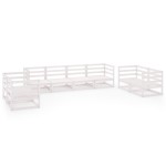 vidaXL Set mobilier de grădină, 8 piese, alb, lemn masiv de pin