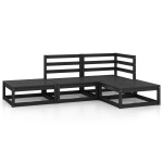vidaXL Set mobilier de grădină, 4 piese, negru, lemn masiv de pin vidaXL Set mobilier de grădină, 4 piese, negru, lemn masiv de pin