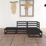 vidaXL Set mobilier de grădină, 4 piese, negru, lemn masiv de pin vidaXL Set mobilier de grădină, 4 piese, negru, lemn masiv de pin