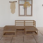 vidaXL Set mobilier de grădină, 5 piese, maro miere, lemn masiv de pin vidaXL Set mobilier de grădină, 5 piese, maro miere, lemn masiv de pin