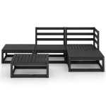 vidaXL Set mobilier de grădină, 5 piese, negru, lemn masiv de pin vidaXL Set mobilier de grădină, 5 piese, negru, lemn masiv de pin