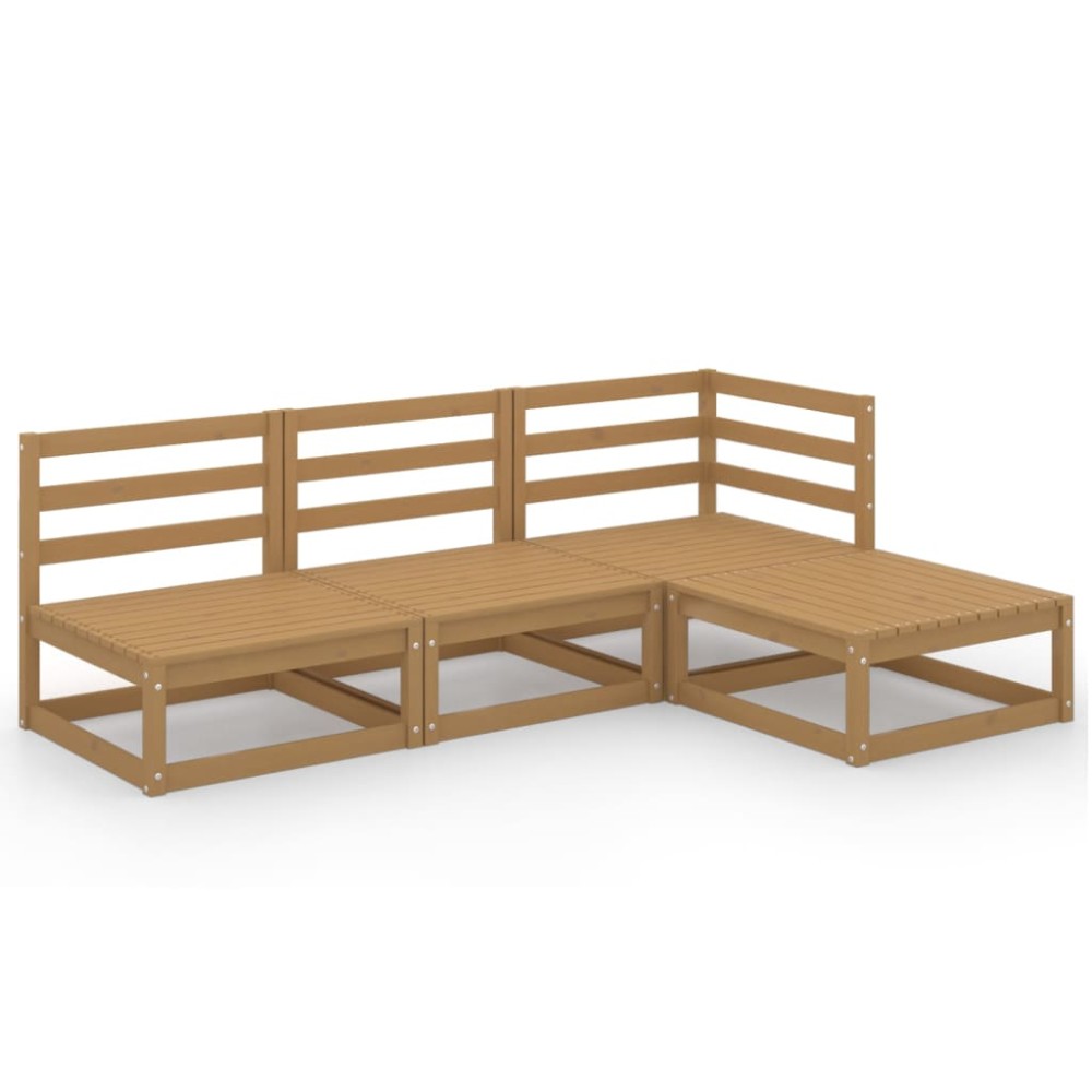vidaXL Set mobilier de grădină, 4 piese, maro miere, lemn masiv de pin