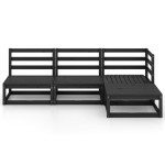 vidaXL Set mobilier de grădină, 4 piese, negru, lemn masiv de pin vidaXL Set mobilier de grădină, 4 piese, negru, lemn masiv de pin