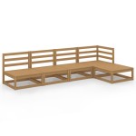 vidaXL Set mobilier de grădină, 5 piese, maro miere, lemn masiv de pin vidaXL Set mobilier de grădină, 5 piese, maro miere, lemn masiv de pin