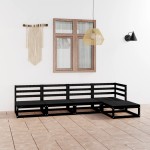 vidaXL Set mobilier de grădină, 5 piese, negru, lemn masiv de pin vidaXL Set mobilier de grădină, 5 piese, negru, lemn masiv de pin