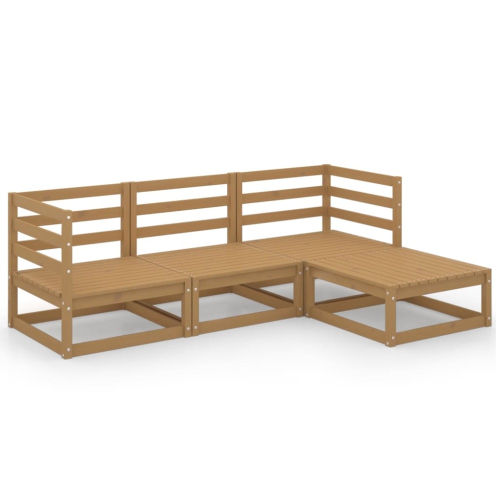 vidaXL Set mobilier de grădină, 4 piese, maro miere, lemn masiv de pin
