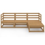 vidaXL Set mobilier de grădină, 4 piese, maro miere, lemn masiv de pin vidaXL Set mobilier de grădină, 4 piese, maro miere, lemn masiv de pin