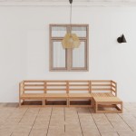 vidaXL Set mobilier de grădină, 5 piese, maro miere, lemn masiv de pin vidaXL Set mobilier de grădină, 5 piese, maro miere, lemn masiv de pin