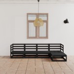 vidaXL Set mobilier de grădină, 5 piese, negru, lemn masiv de pin vidaXL Set mobilier de grădină, 5 piese, negru, lemn masiv de pin