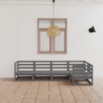 vidaXL Set mobilier de grădină, 5 piese, gri, lemn masiv de pin vidaXL Set mobilier de grădină, 5 piese, gri, lemn masiv de pin