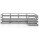 vidaXL Set mobilier de grădină, 5 piese, gri, lemn masiv de pin vidaXL Set mobilier de grădină, 5 piese, gri, lemn masiv de pin