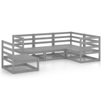 vidaXL Set mobilier de grădină, 5 piese, gri, lemn masiv de pin vidaXL Set mobilier de grădină, 5 piese, gri, lemn masiv de pin