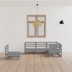 vidaXL Set mobilier de grădină, 5 piese, gri, lemn masiv de pin vidaXL Set mobilier de grădină, 5 piese, gri, lemn masiv de pin