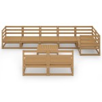 vidaXL Set mobilier de grădină, 9 piese, maro miere, lemn masiv de pin vidaXL Set mobilier de grădină, 9 piese, maro miere, lemn masiv de pin