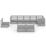 vidaXL Set mobilier de grădină, 9 piese, gri, lemn masiv de pin vidaXL Set mobilier de grădină, 9 piese, gri, lemn masiv de pin