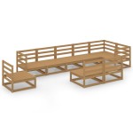 vidaXL Set mobilier de grădină, 9 piese, maro miere, lemn masiv de pin vidaXL Set mobilier de grădină, 9 piese, maro miere, lemn masiv de pin