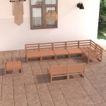 vidaXL Set mobilier de grădină, 9 piese, maro miere, lemn masiv de pin vidaXL Set mobilier de grădină, 9 piese, maro miere, lemn masiv de pin