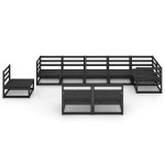 vidaXL Set mobilier de grădină, 9 piese, negru, lemn masiv de pin vidaXL Set mobilier de grădină, 9 piese, negru, lemn masiv de pin