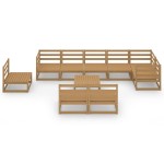 vidaXL Set mobilier de grădină, 10 piese, maro miere, lemn masiv pin vidaXL Set mobilier de grădină, 10 piese, maro miere, lemn masiv pin