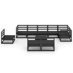 vidaXL Set mobilier de grădină, 10 piese, negru, lemn masiv de pin vidaXL Set mobilier de grădină, 10 piese, negru, lemn masiv de pin