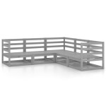 vidaXL Set mobilier de grădină, 5 piese, gri, lemn masiv de pin vidaXL Set mobilier de grădină, 5 piese, gri, lemn masiv de pin