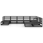 vidaXL Set mobilier de grădină, 9 piese, negru, lemn masiv de pin vidaXL Set mobilier de grădină, 9 piese, negru, lemn masiv de pin