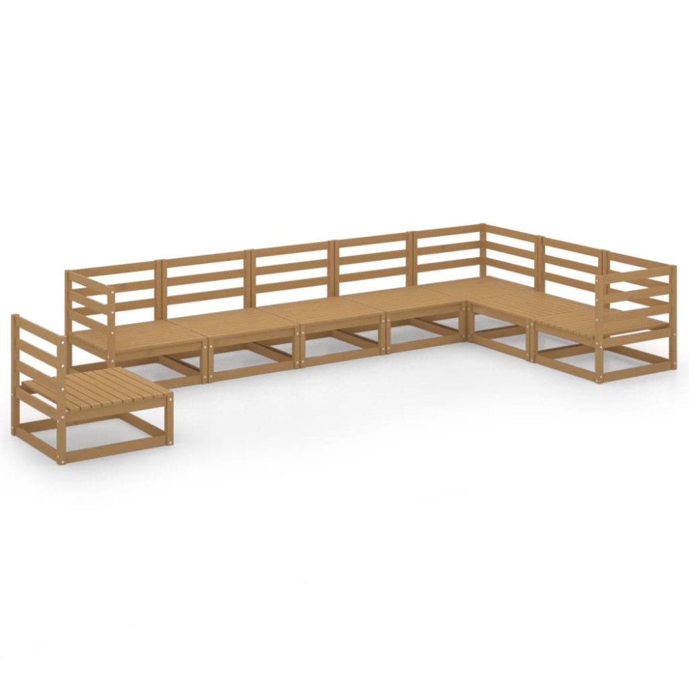 vidaXL Set mobilier de grădină, 8 piese, maro miere, lemn masiv de pin
