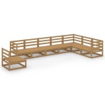 vidaXL Set mobilier de grădină, 8 piese, maro miere, lemn masiv de pin