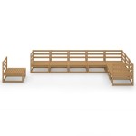 vidaXL Set mobilier de grădină, 8 piese, maro miere, lemn masiv de pin