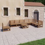 vidaXL Set mobilier de grădină, 9 piese, maro miere, lemn masiv de pin vidaXL Set mobilier de grădină, 9 piese, maro miere, lemn masiv de pin