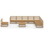 vidaXL Set mobilier de grădină, 9 piese, maro miere, lemn masiv de pin vidaXL Set mobilier de grădină, 9 piese, maro miere, lemn masiv de pin