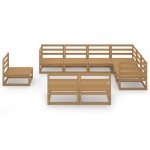 vidaXL Set mobilier de grădină, 9 piese, maro miere, lemn masiv de pin vidaXL Set mobilier de grădină, 9 piese, maro miere, lemn masiv de pin