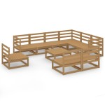 vidaXL Set mobilier de grădină, 10 piese, maro miere, lemn masiv pin vidaXL Set mobilier de grădină, 10 piese, maro miere, lemn masiv pin