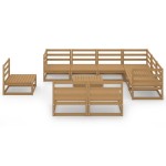 vidaXL Set mobilier de grădină, 10 piese, maro miere, lemn masiv pin vidaXL Set mobilier de grădină, 10 piese, maro miere, lemn masiv pin