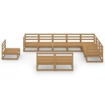 vidaXL Set mobilier de grădină, 10 piese, maro miere, lemn masiv pin vidaXL Set mobilier de grădină, 10 piese, maro miere, lemn masiv pin