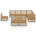 vidaXL Set mobilier de grădină, 10 piese, maro miere, lemn masiv pin vidaXL Set mobilier de grădină, 10 piese, maro miere, lemn masiv pin