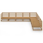 vidaXL Set mobilier de grădină, 8 piese, maro miere, lemn masiv pin