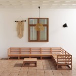 vidaXL Set mobilier de grădină, 9 piese, maro miere, lemn masiv de pin vidaXL Set mobilier de grădină, 9 piese, maro miere, lemn masiv de pin