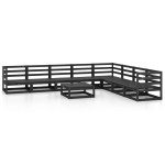 vidaXL Set mobilier de grădină, 9 piese, negru, lemn masiv de pin vidaXL Set mobilier de grădină, 9 piese, negru, lemn masiv de pin