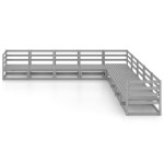 vidaXL Set mobilier de grădină, 9 piese, gri, lemn masiv de pin vidaXL Set mobilier de grădină, 9 piese, gri, lemn masiv de pin