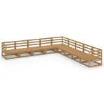 vidaXL Set mobilier de grădină, 9 piese, maro miere, lemn masiv de pin vidaXL Set mobilier de grădină, 9 piese, maro miere, lemn masiv de pin